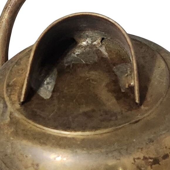 Antique Vintage Brass Coal Scuttle with Handle Mini 8 inches - Picture 3 of 14